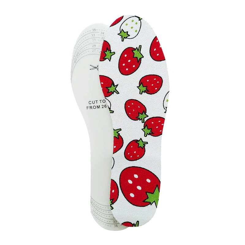 Children's Insole Sweat Absorption Breathable Shock Absorbing Soft Latex Cartoon Printed Canvas Insole