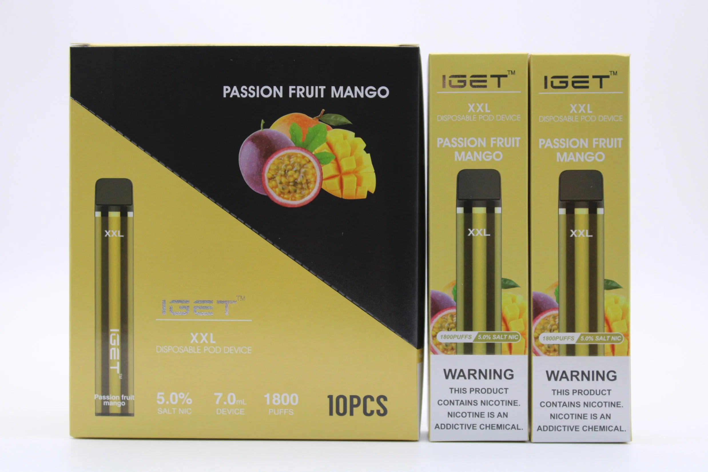 Iget XXL Disposable/Chargeable Pod Device Vape Pen Kit Battery 1800puffs Pre-Filled Vapors Portable System Starter Kit Iget Shion