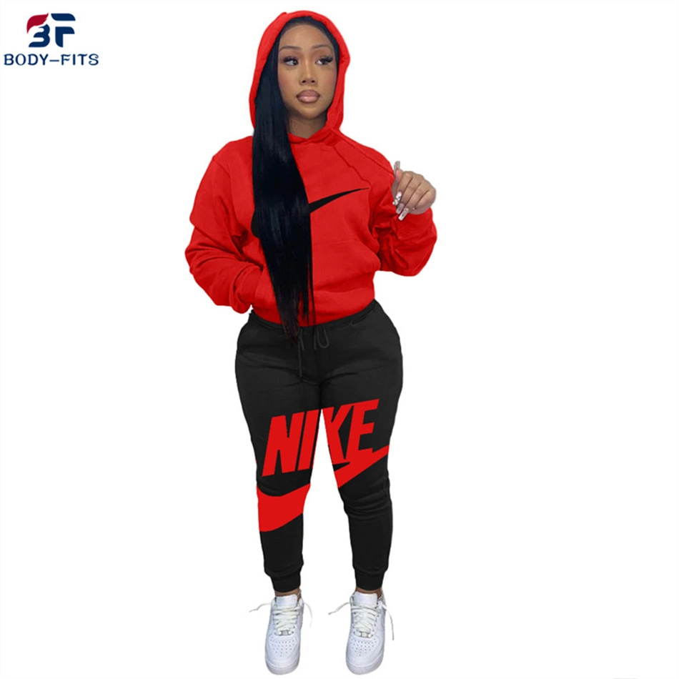 Custom Women Brand Casual Sports Hoodies Set 2 Piece Jogging Suit