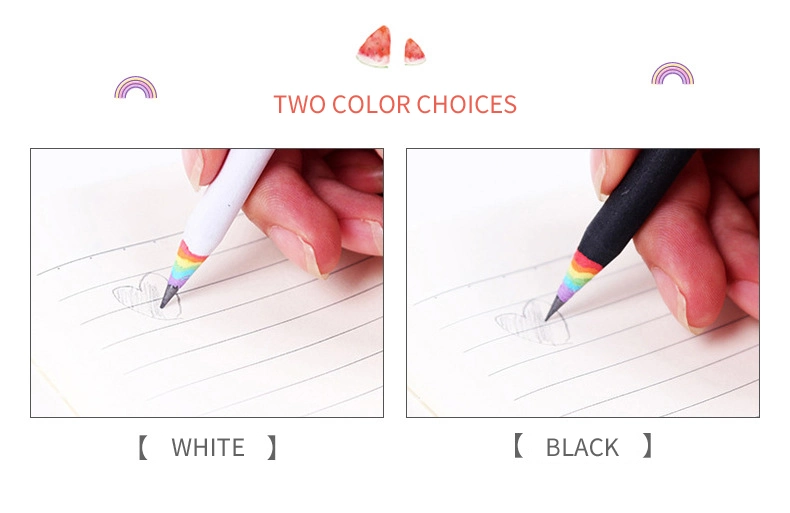 ورقة بيئية أقلام خشبية ملونة من قوس قزح لقرطاسية الرسم