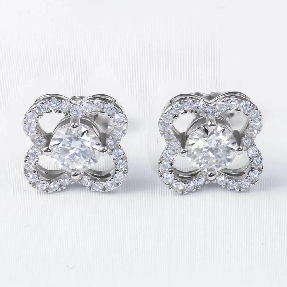 Moissanite Earring 925 Sterling Silver White vs Stud Moissanite Diamond مجوهرات الصراغ