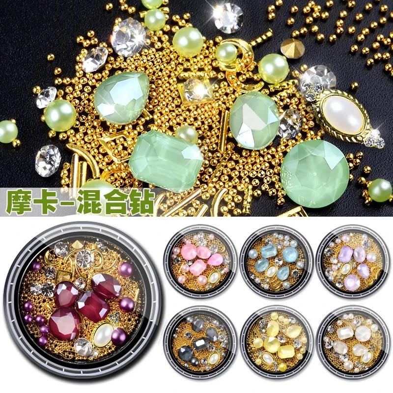 Moka pierres perles mixte pour la conception de bricolage manucure Nail Art