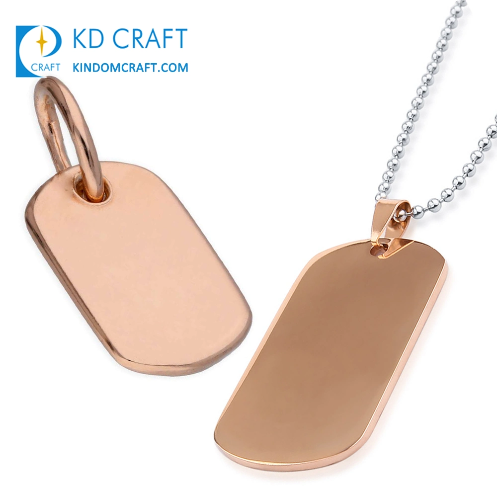 La moda en blanco personalizados de acero inoxidable de metal grabado sublimación Militar del Ejército de lujo Custom Dog Tag Collar con cadena de bolas