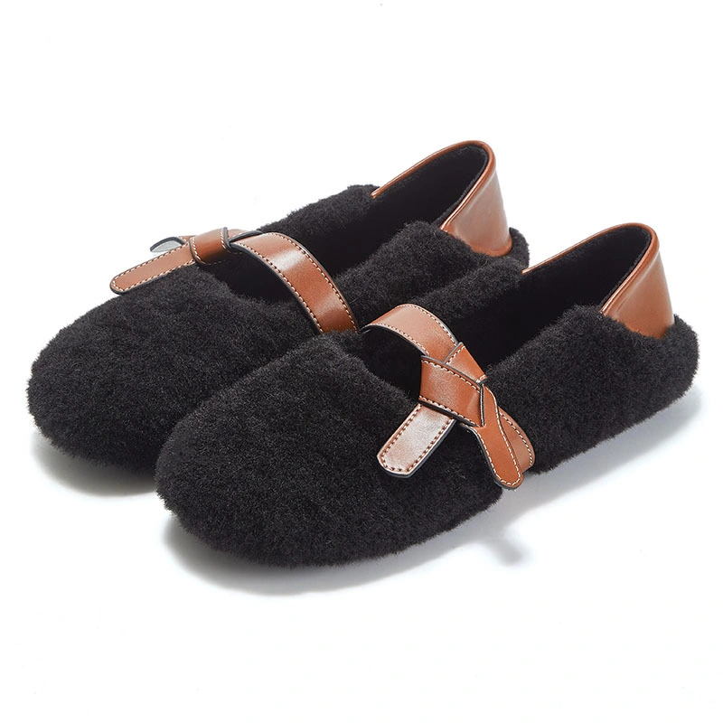 Factory Direct Shipped Simple Style Ladies Winter Warm Slipper Super Soft Shoes