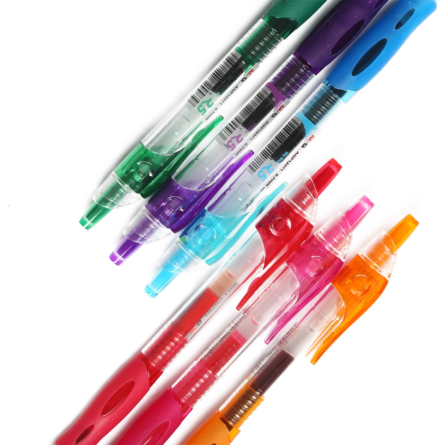 Fournitures de bureau bon marché promotion impression personnalisée plastique 8 couleurs 0.7mm Stylo gel pour les affaires et les cadeaux