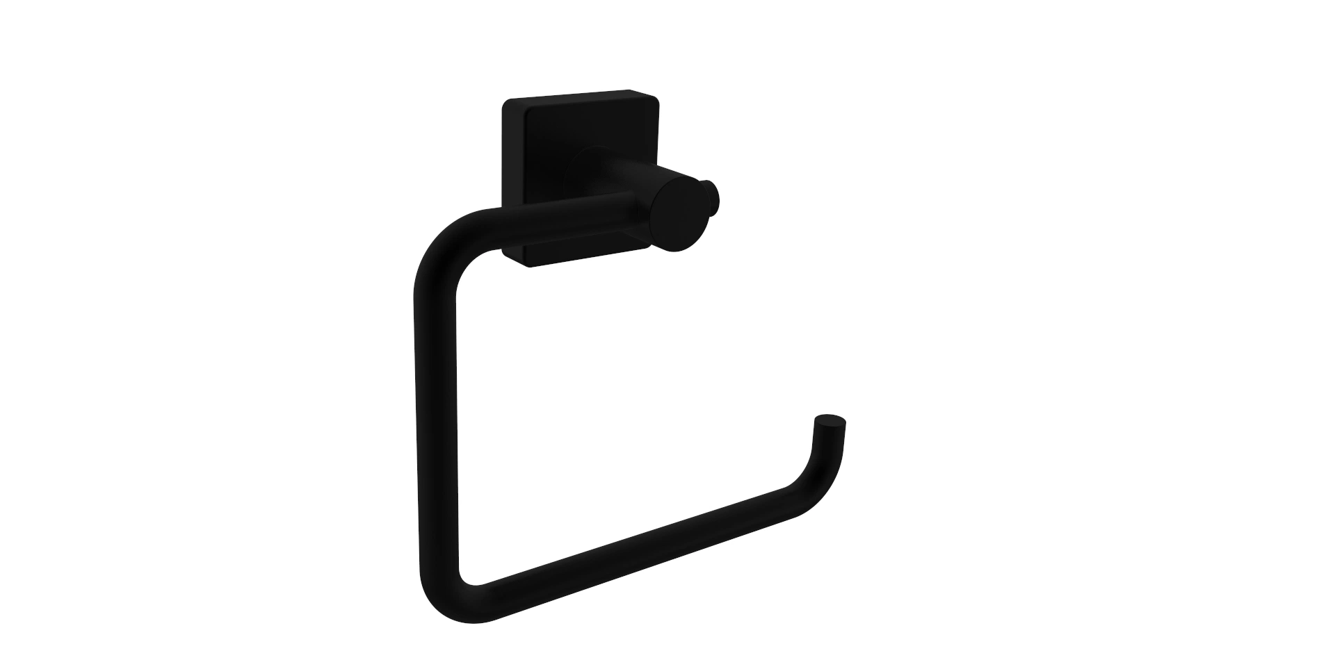 Zinc Matt Black Square Pedestal Hook Paper Holder Towel Ring Bathroom Accessories