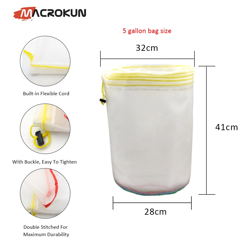 5 Gallon Single Bag Purple - 25 Microns All Mesh Bag Herbal Extraction Bubble Bag Filter Kit Bag