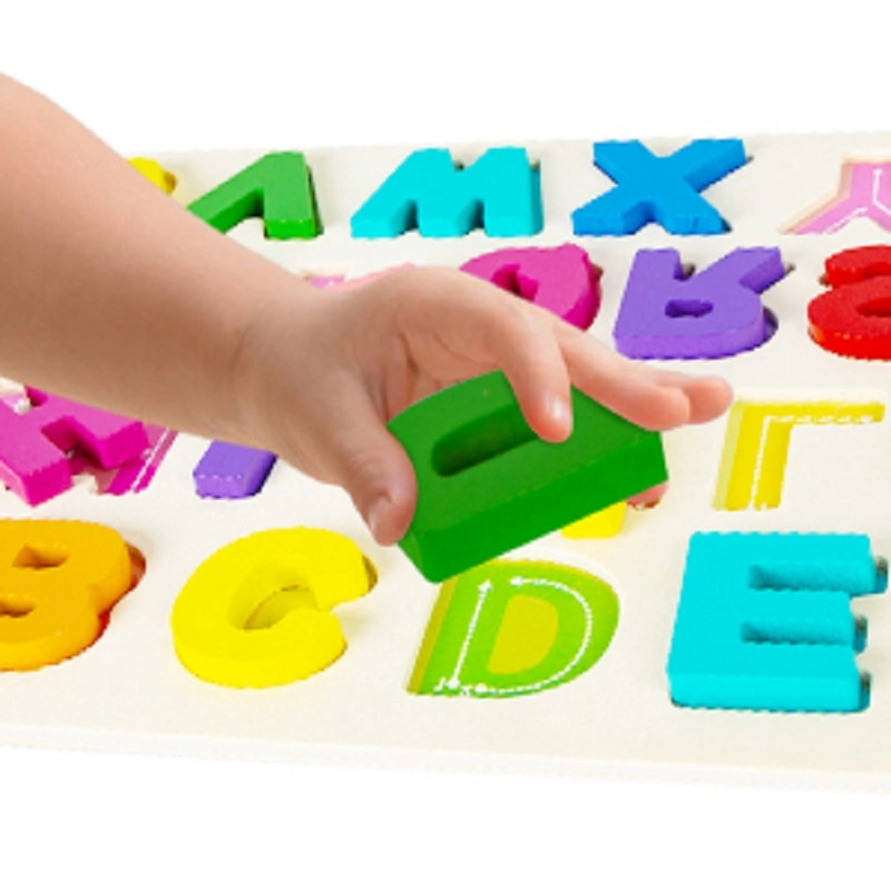 ABC Buchstaben Zahl Alphabet Holz Montessori Lernspielzeug 3D Jigsaw Puzzle für Kinder