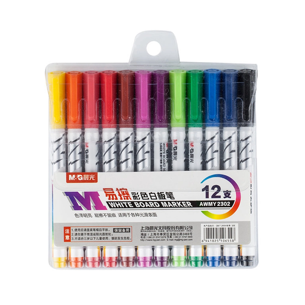 M&G Student Stationery Kids Gift Craft 12 Vivid Colors Whiteboard Marker Set