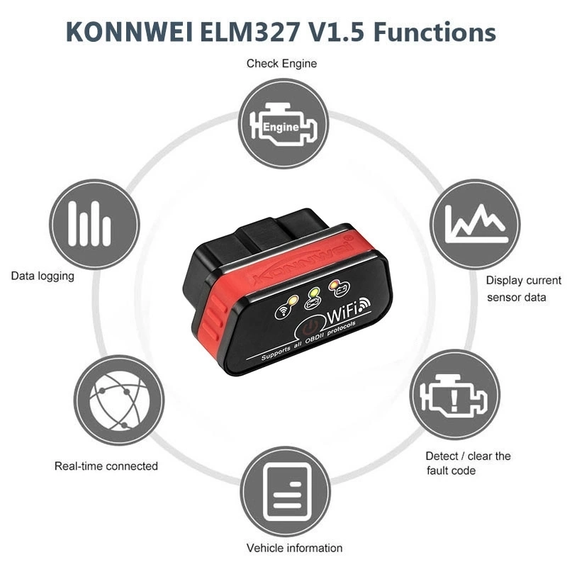 أدوات واجهة تشخيص السيارة لنظام Wifi OBD Auto للسيارة لبنزين 12 فولت السيارات وسيارات الديزل