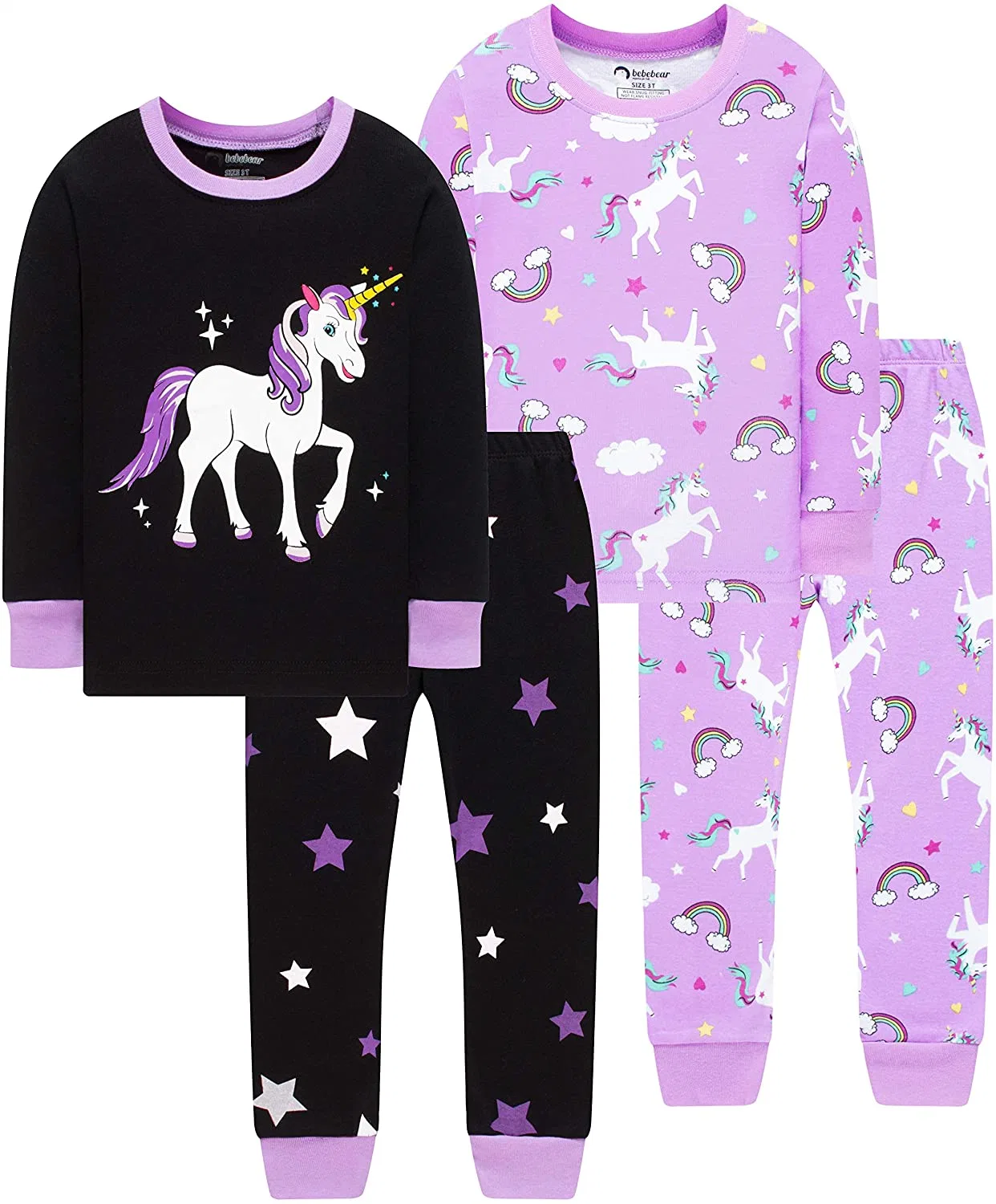 Meninas Natal Pijamas Bebê Kids Horse roupas crianças Unicorn Dom Pants