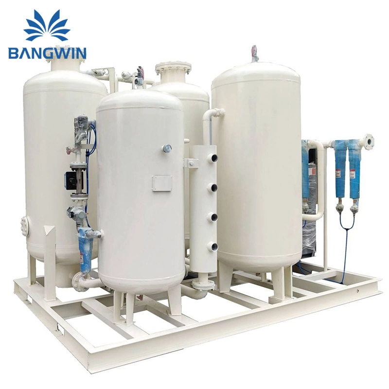 Buena calidad 93%+-3% 60m3/H Industrial Medical On-Site Skid montado PLC Control planta Generador de oxígeno máquina de fabricación de oxígeno O2 equipos