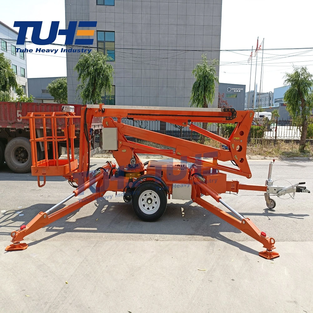 8m 10m 12m 14m 16m 18m 20m 22m Hubarbeitsbühnen hydraulisch Man Mobile Eimer Aerial Work Handgelenk Artikuliert Teleskop Kirsche Picker Spider Boom Lift Auf Anhängermontage