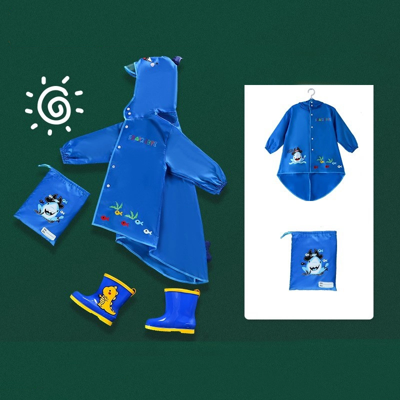 Multicolor PU resistente al agua de lluvia Windproof Cartoon creativo los niños de la Chaqueta impermeable