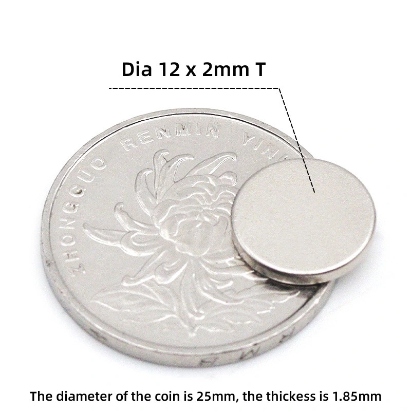 Round D12X2mm H Thickness Nickel NdFeB Permanent Strong Disc Neodymium Magnets 12*2mm