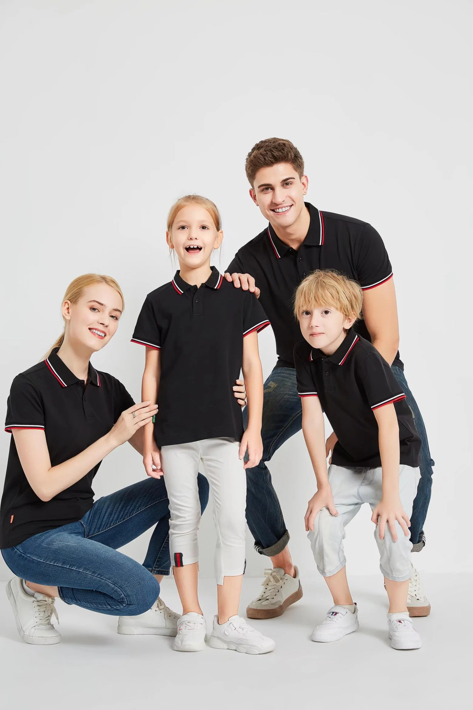 Top Quality Soft Cotton T-Shirts Golf Travel Family Mommy, Daddy and Children Polo Shirts