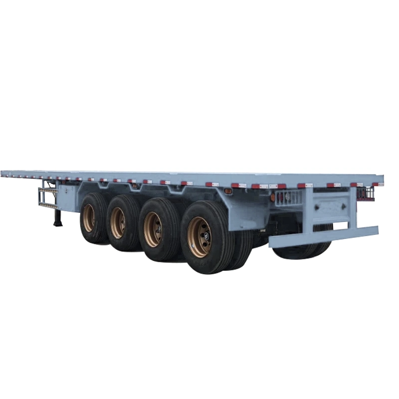 China Qingdao Cimc 3 Axle 45FT Flatbed Truck Trailer Low Bed Trailer Car Carrier Van Cargo Dumper Tipper Container Oil Tanker Cement Semi Truck Trailer for Sale