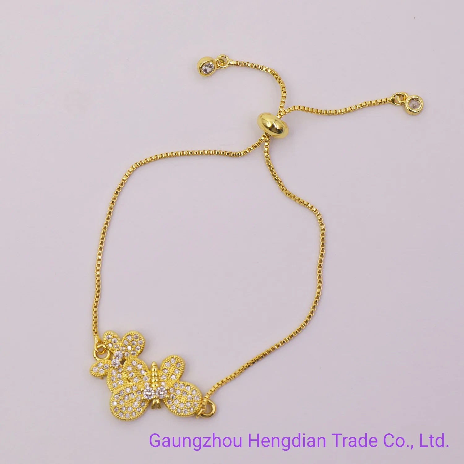 2020 Wholesale/Supplier Fashion 18K Gold Plated Clover Pendant Bracelet Adjustable Accessories