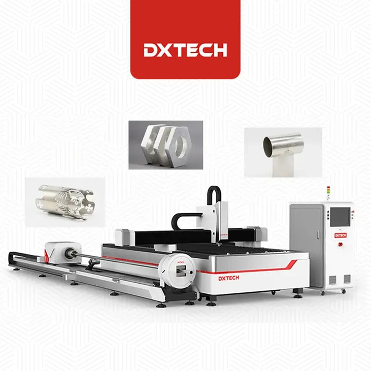 Jinan Dxtech 3000 * 1500mm 1000W 1500W Rohr- und Plattenfaserlaser Schneidemaschine