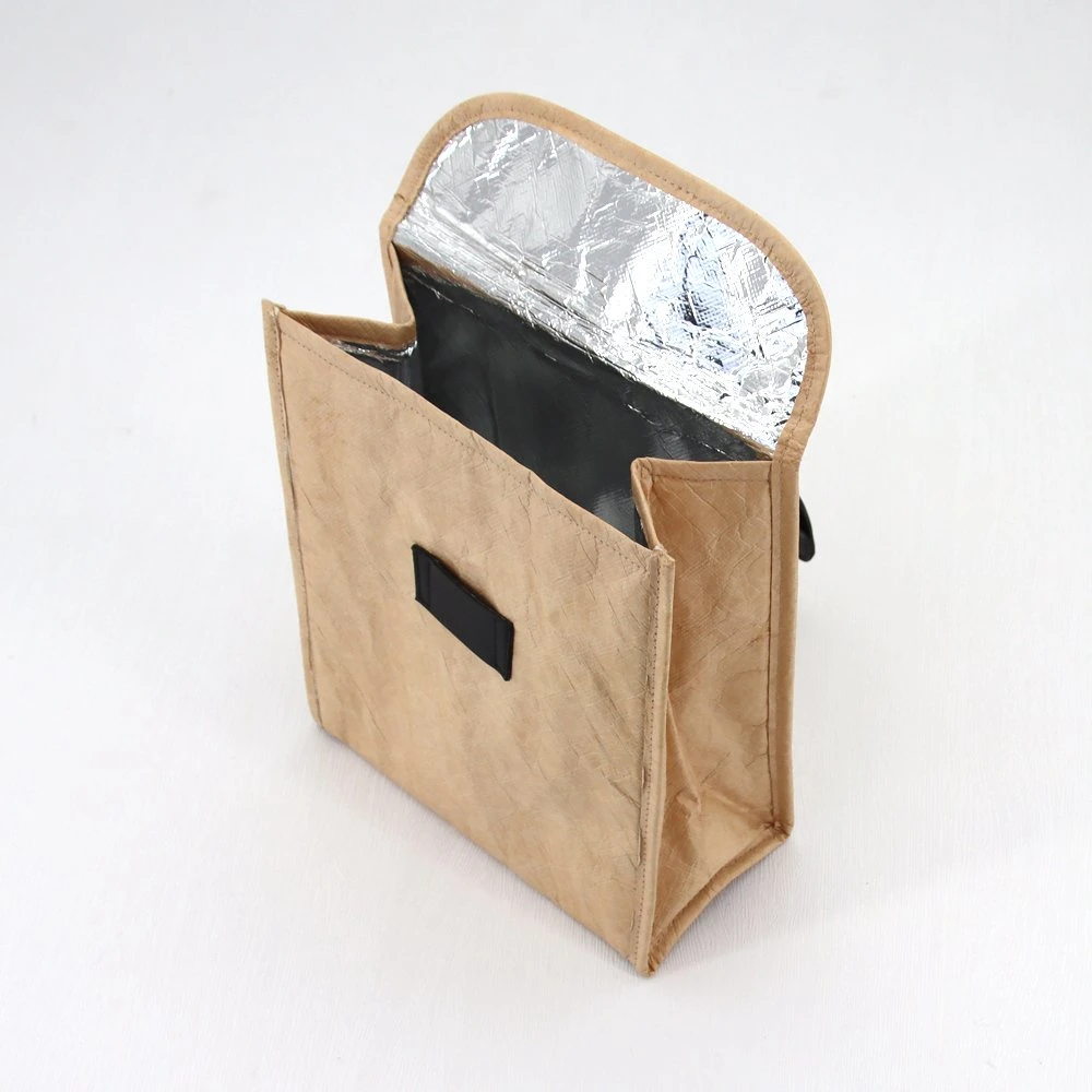 Eco Friendly Foldable Lunch Bag Tyvek Paper Insulated Tote Lunch Folding Cooler Bag