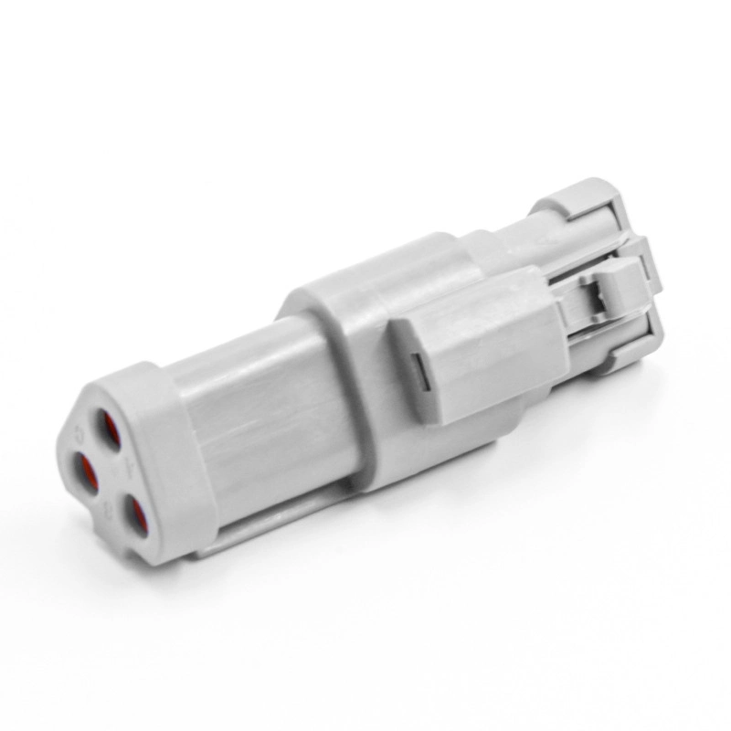 Dt04-3p-E003 Dechi Automobile Waterproof Connector 3p Male and Female Butt Connector Plug with Flat Tail Cover Can Process Customized Cable Components