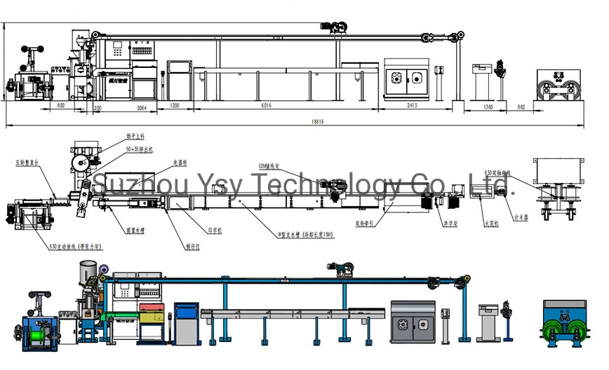 Ysy- 70+35 PLC Extruder Line, BV, Bvr Nylon Sheath Wire Extrusion Line