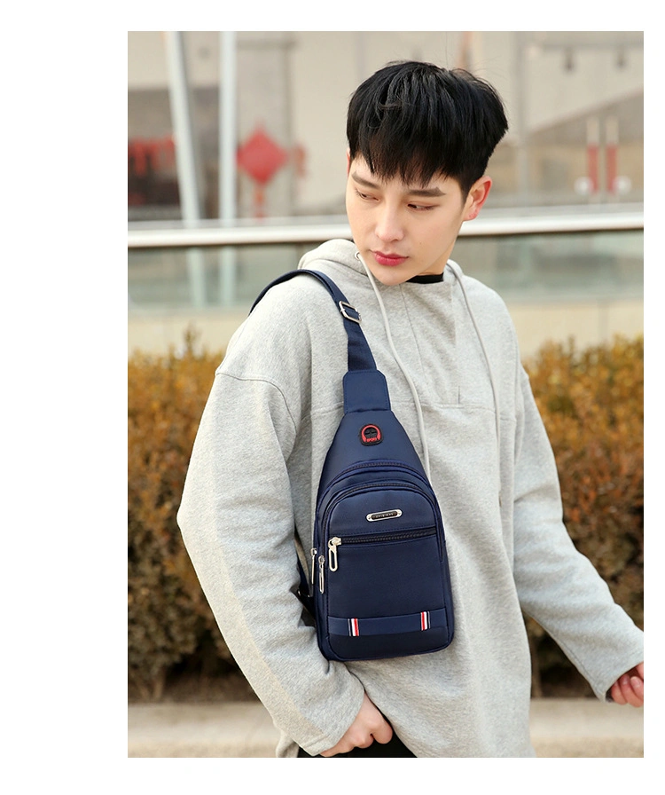 Anti Theft Chest Bag Men Waterproof Sling Bag with Earphone Hole Esg16814