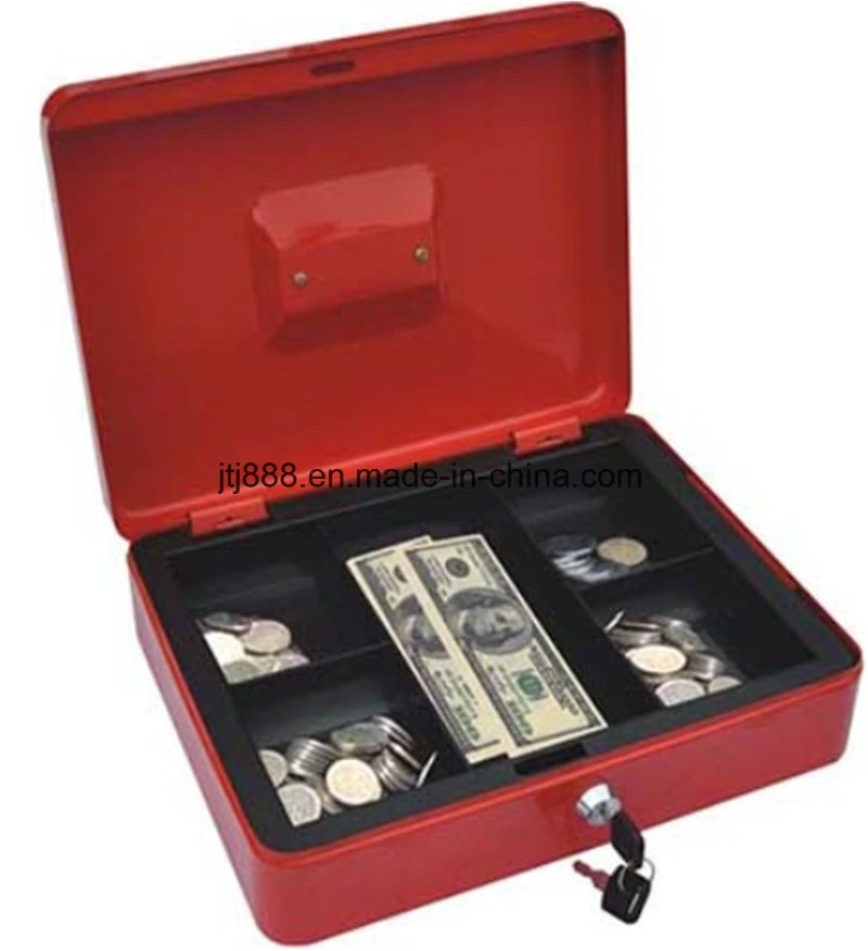 12 Inch Steel Cash Box with Money Tray Key Lock (JGH0019)