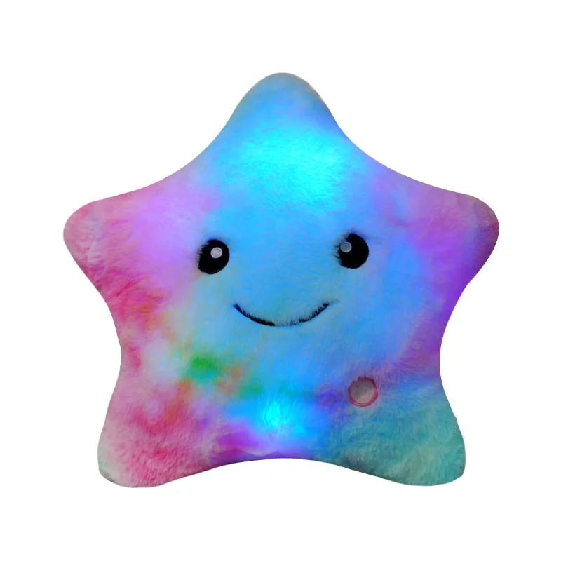 Travesseiro almofada luminosa incandescente iluminação LED Função Estrela Peluche Almofadas de assento de itens promocionais