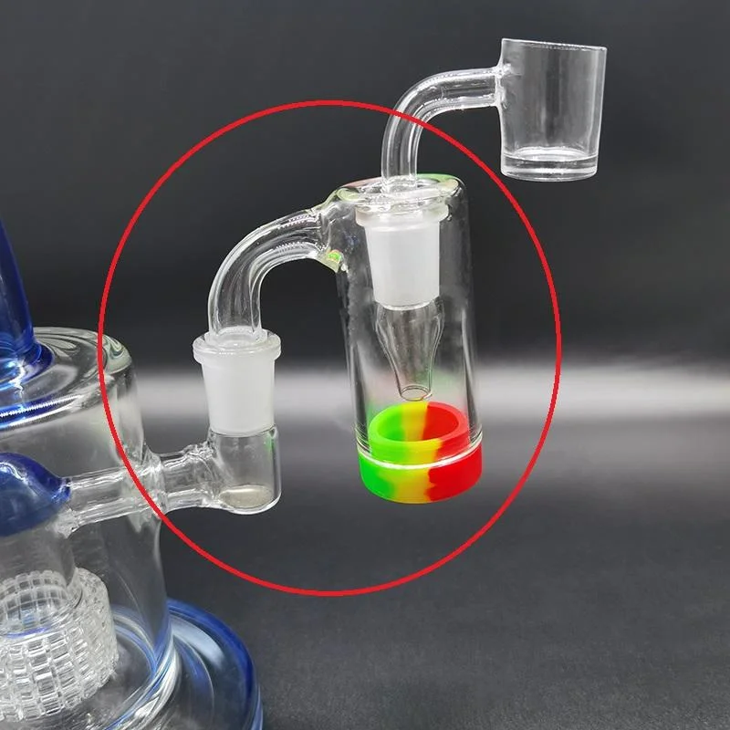 14mm Glass Ash Catcher Hookah Accessories with 10ml Colorful Silicone Container Reclaimer Male Female Ashcatcher for Pipe DAB Rig Quartz Banger in Stock