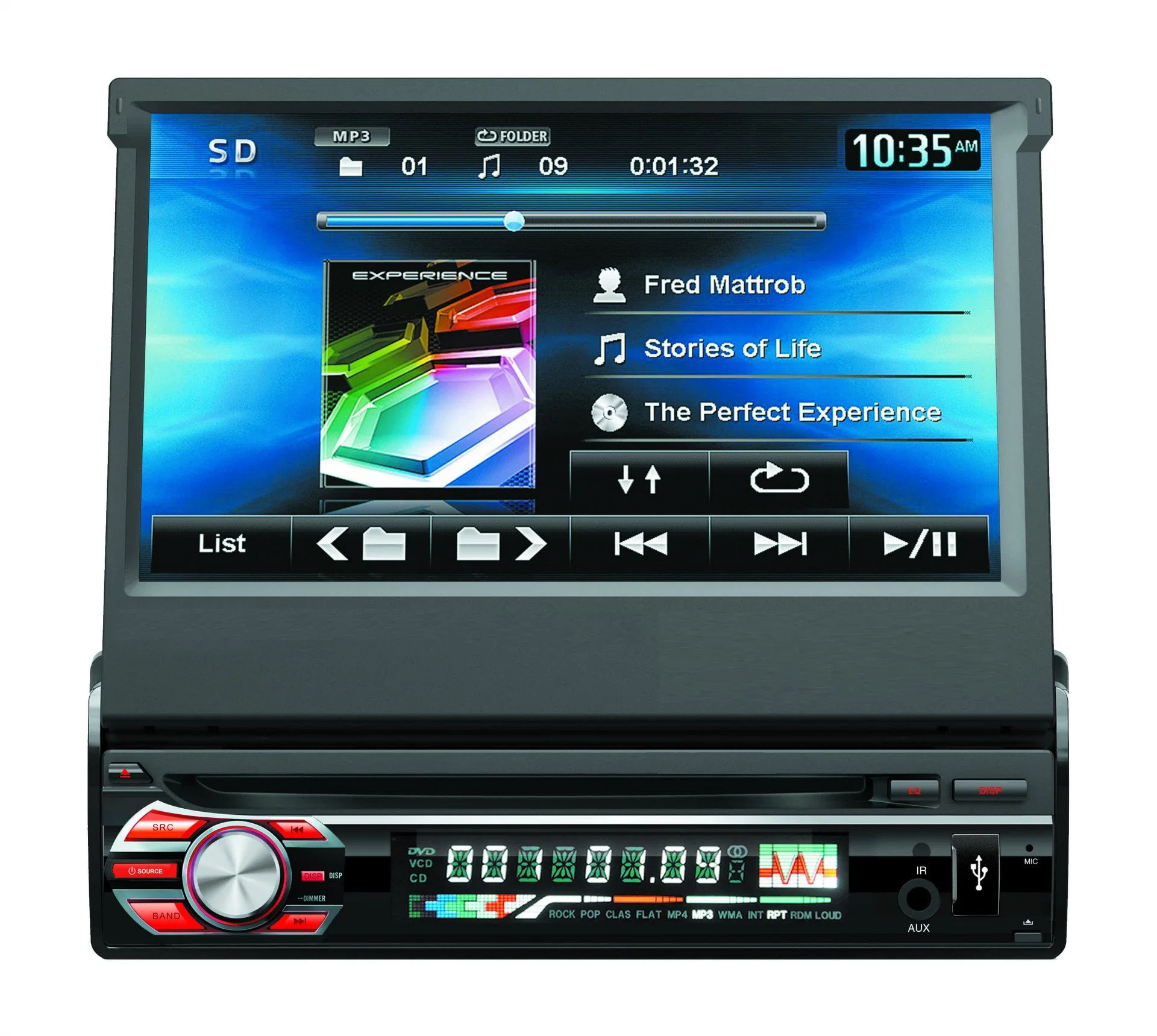 One DIN Car Audio Stereo Car DVD Player with Detachable 7inch Screen