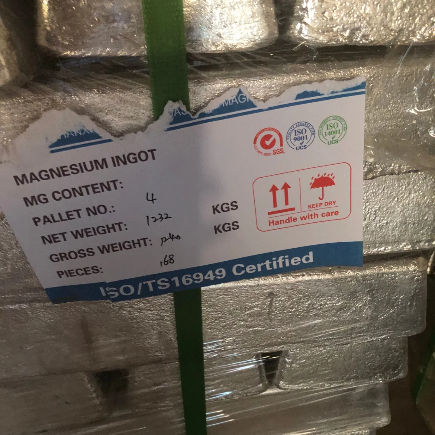 Magnesium Metal Ingot Mg Ingot 99.98 Metal Alloy Scrap Metal Manufacturer