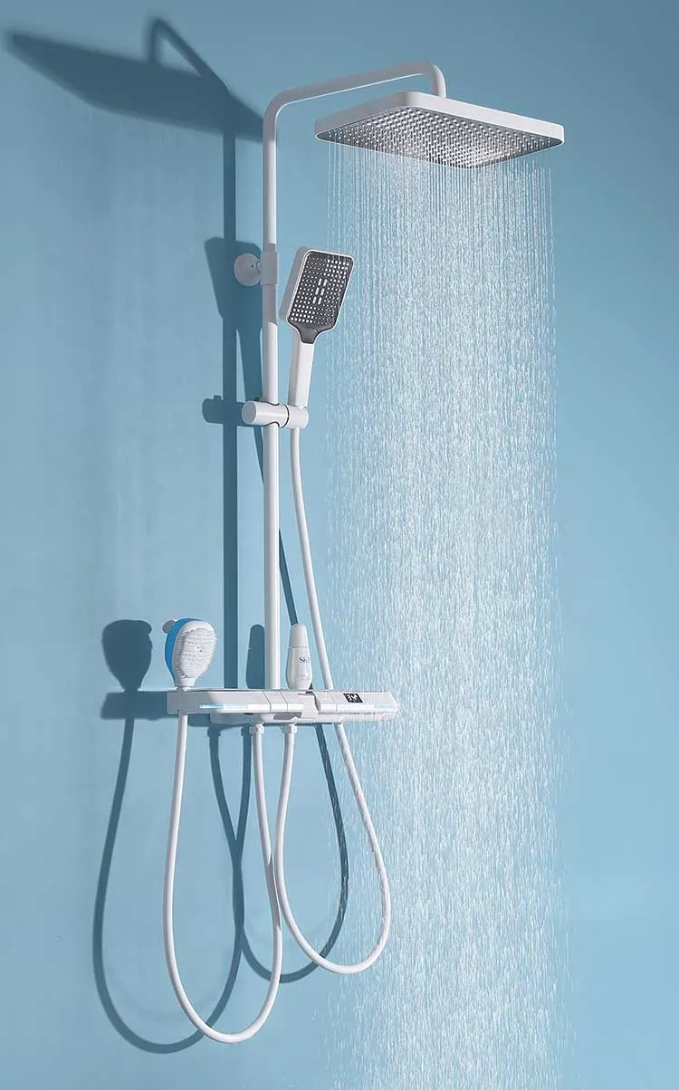 New Design Styles Luxury Digital Display LED Light Shower Mixer More Functions Rain Shower and Handheld Shower Mixer