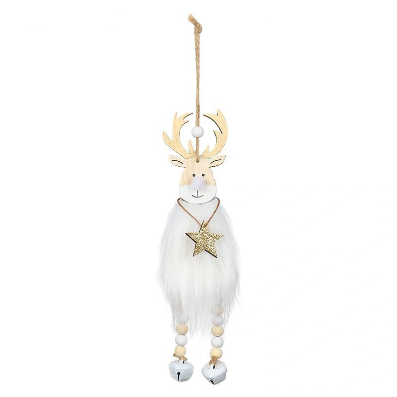 White Wood Reindeer Hanging Decoration for Christmas Decoration Home Hanging Ornaments