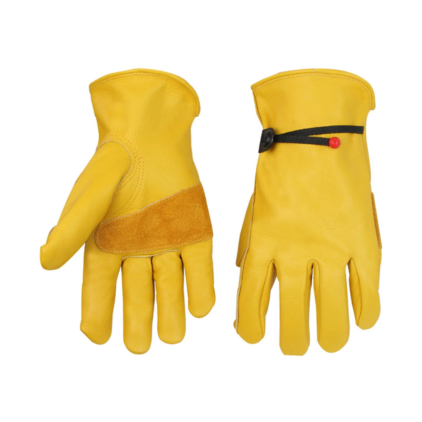 Yellow Top Layer Cowhide Leather Gardening Work Driver Handling Labor Protection Safety Hand Gloves