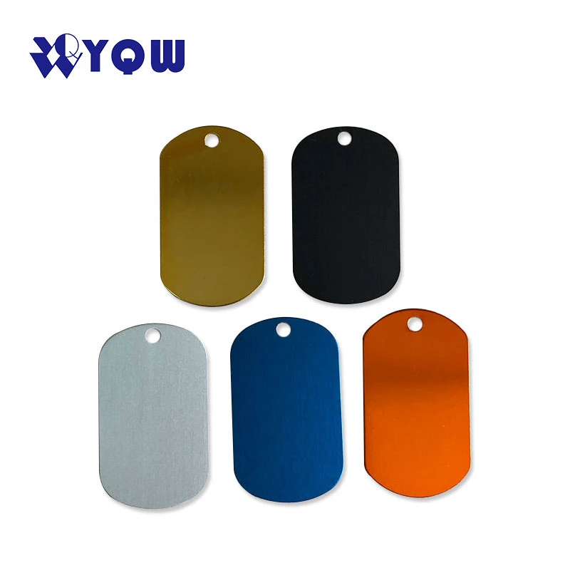 Custom Anodized Aluminum Each Color Cheap Blank Military Metal Dog Tags