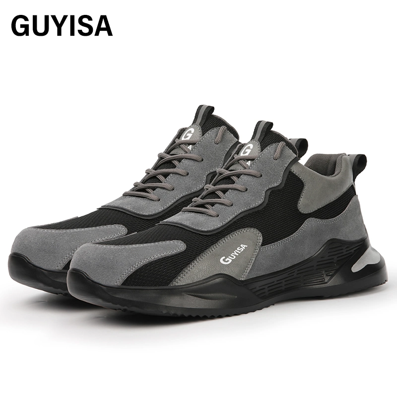 Guyisa High quality/High cost performance Steel Toe Industrial Safety Shoes Lightweight Sweat Absorbing Safety Shoes