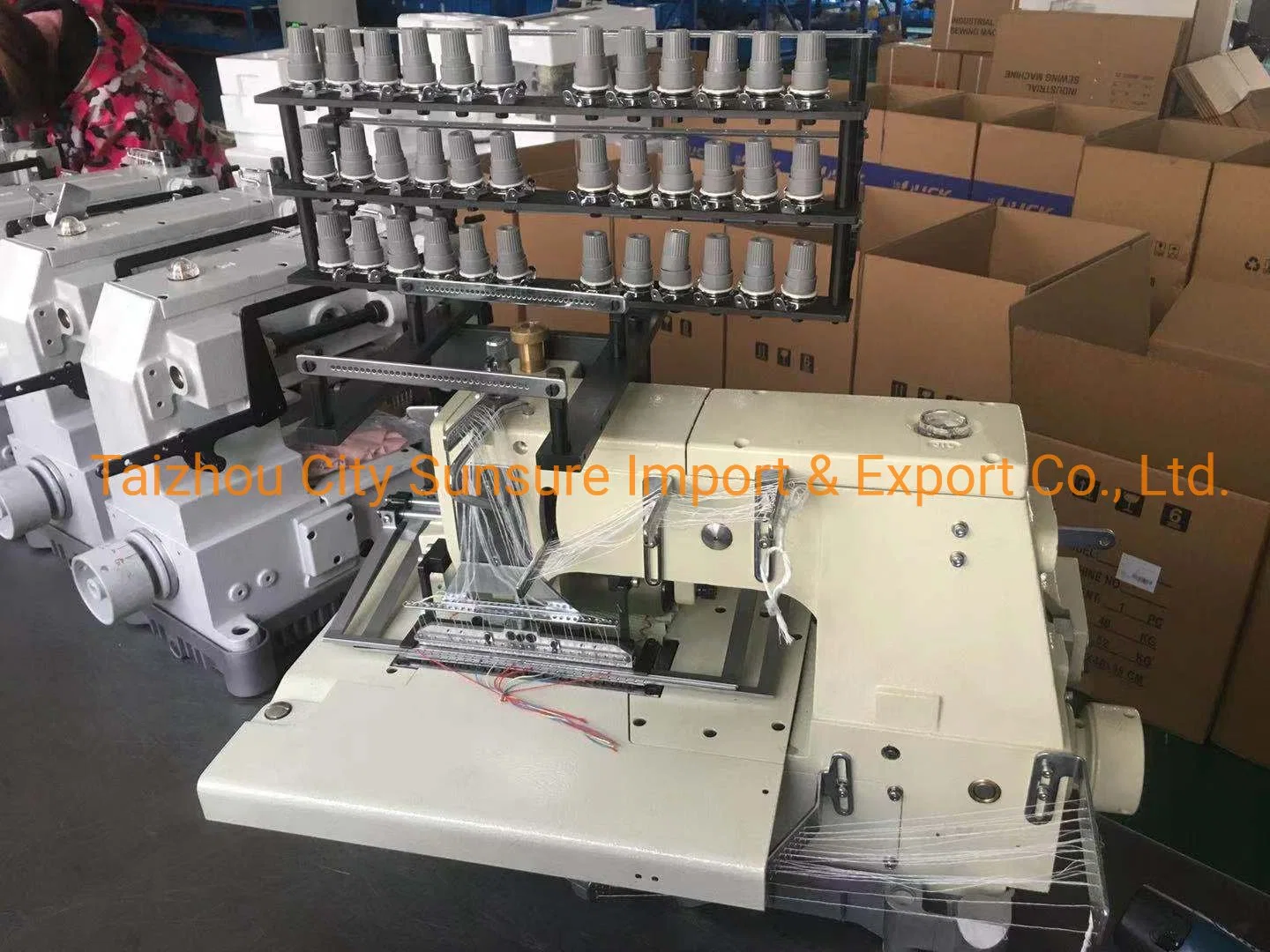 33 Needle Flat-Bed Double Chain Stitch Sewing Machine with Shirring Ss-1433pssm