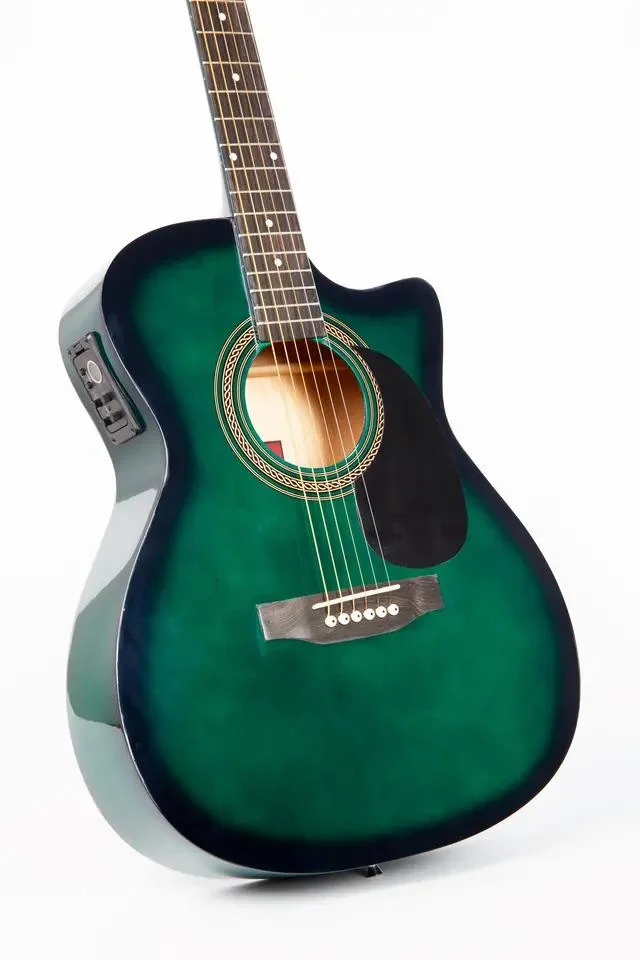 Großhandel/Lieferant OEM angepasst alle Laminat Basswood 40" Green Burst Acoustic Gitarre (LZsag-240)