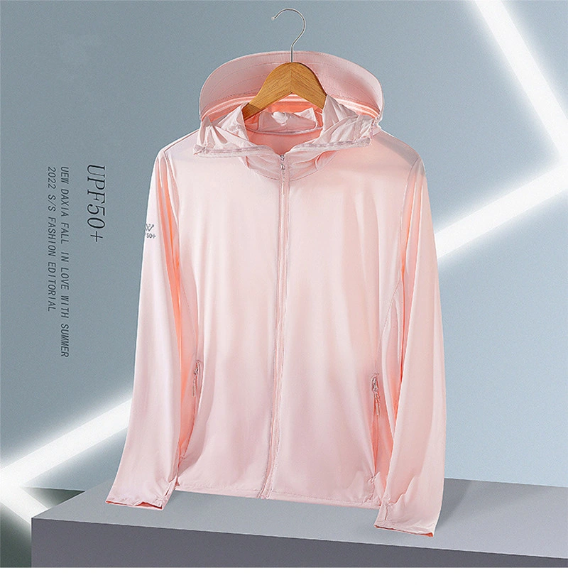 Full Zip Upf 50 Sun Protection Clothing Long Sleeve Hoodie Sun Shirt