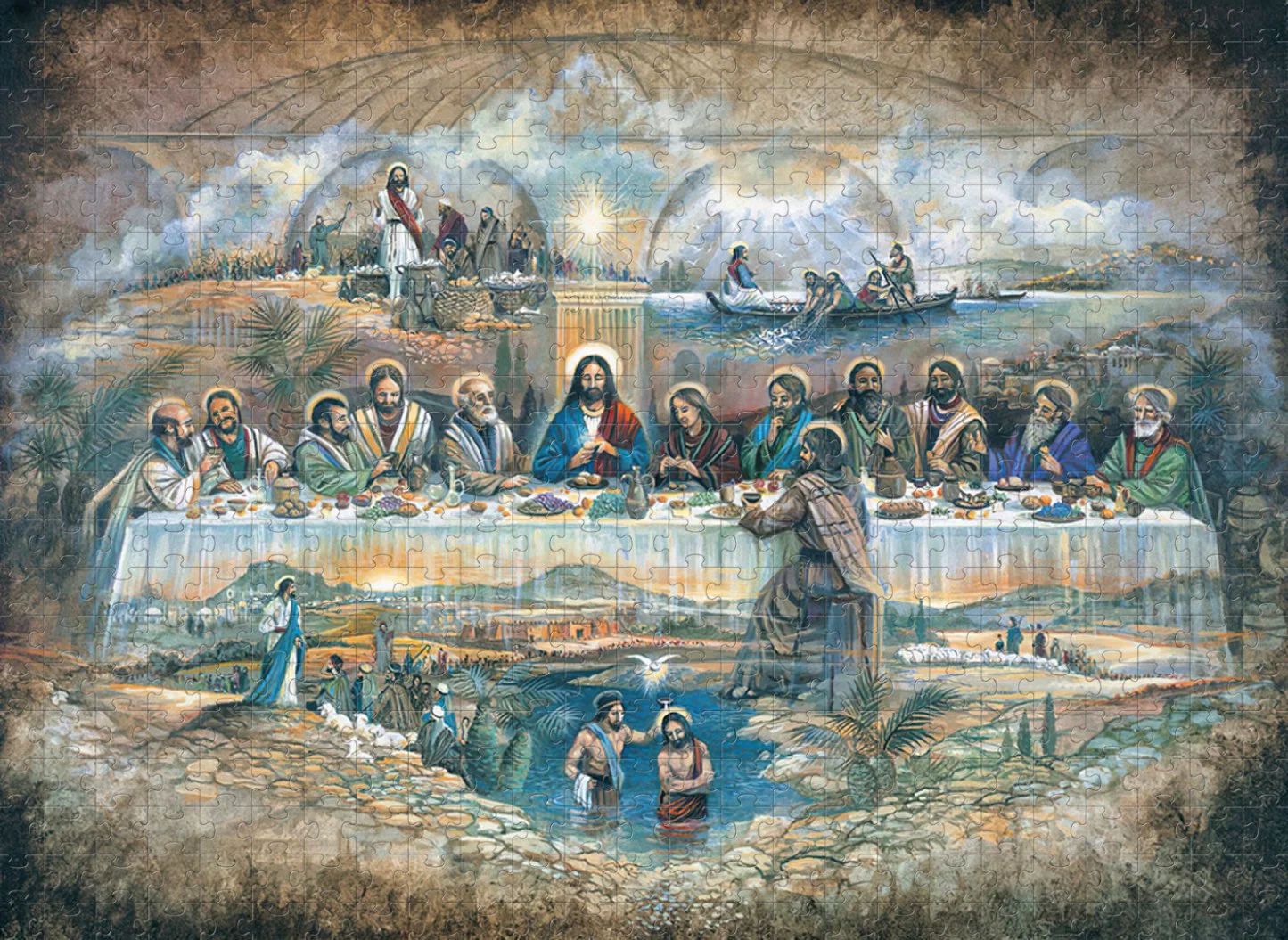 Oil Painting of The Last Supper Wholesale Intellectual Educational Kids Toys, Wooden 1000 Piece Jigsaw Puzzle Gifts Toy, Customisable Patterns and Sizes.