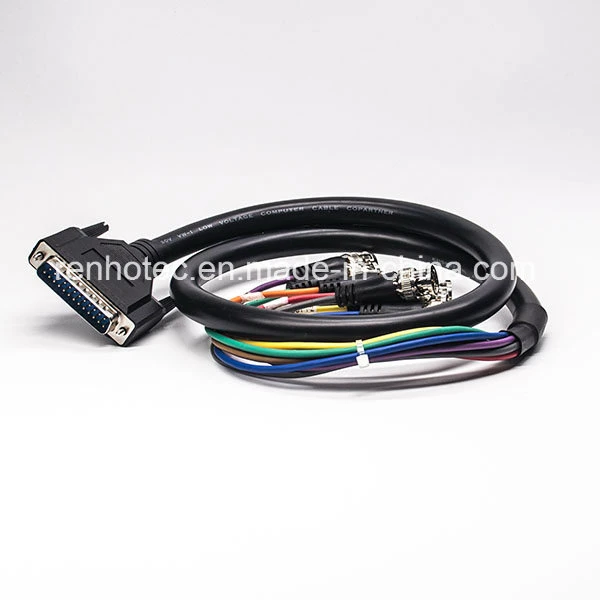 D-SUB 25p Male to 8 Way BNC Video Cable Connector for Communication System