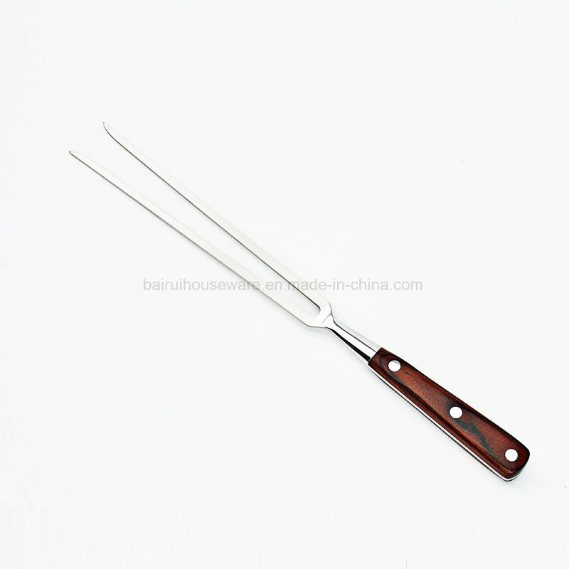 FDA Top Quality Stainless Steel BBQ Fork and Knife with Wood Handle