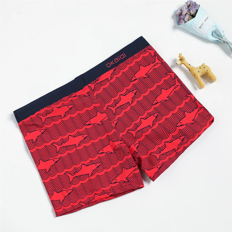 Maillot De Bain Boy Swim Suits Boxer Trunks Swimsuit Surf Banadores Red Whale Swim Shorts