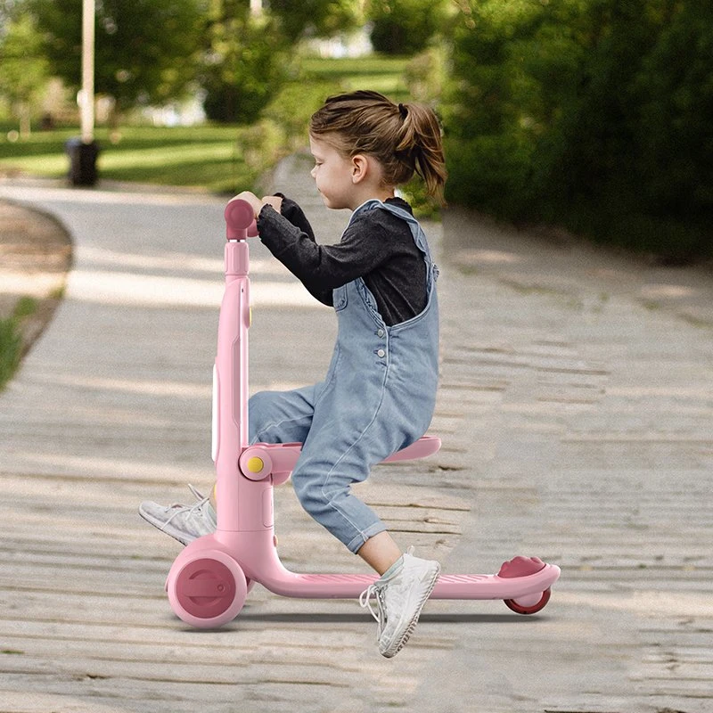 2 in 1 Three Wheel Scooter Sliding Board Balance Outdoor Indoor Play Set Toys Children Scooter with Music and Flash Light Kids Scooter