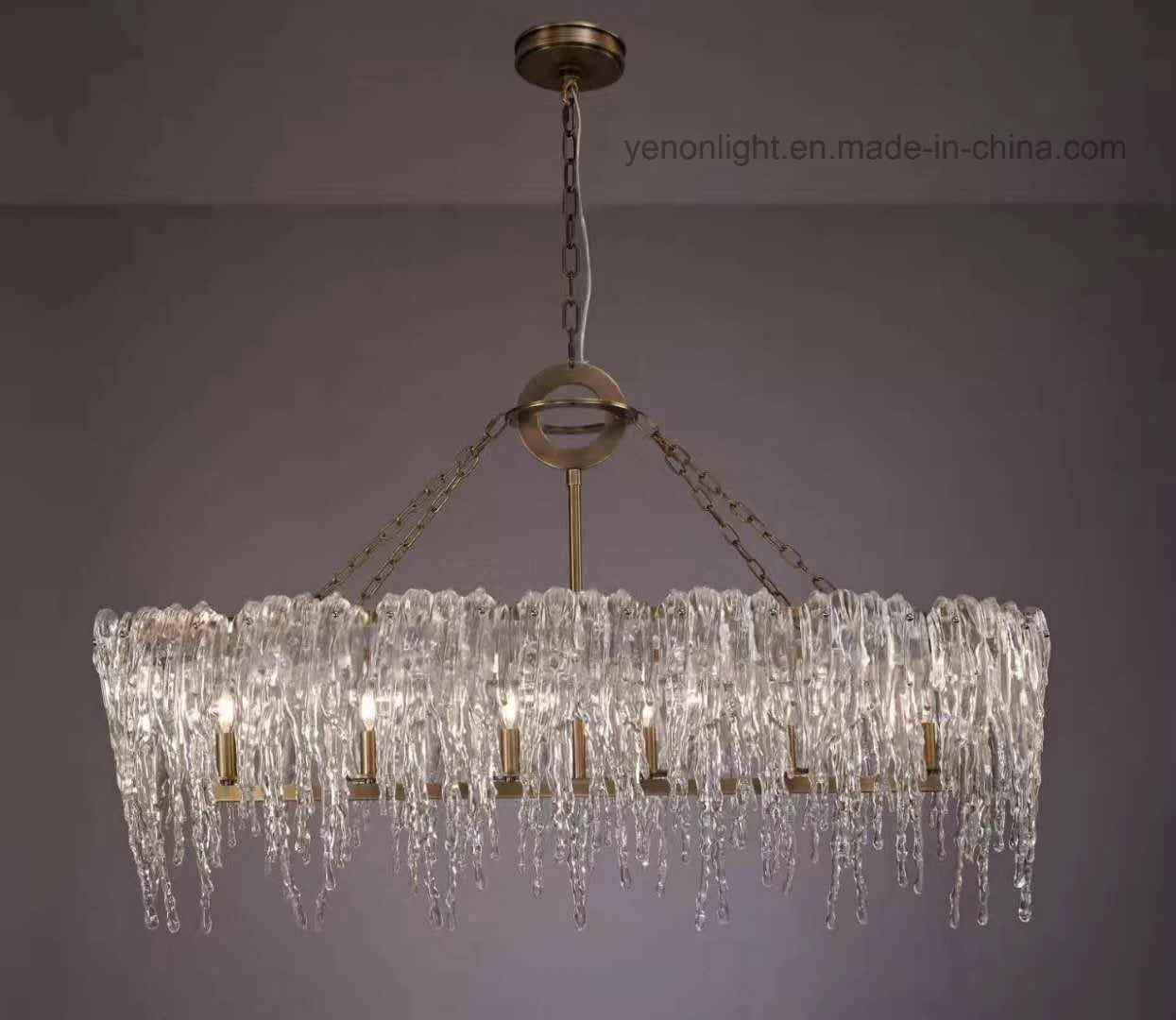 Luxury Branch Glass Chandelier Design Copper Crystal Customized Chandelier Lamp