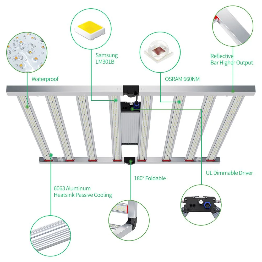 El LED al por mayor de la luz de 730W Crecimiento 800W 1000W LED Lámpara de espectro completo crecer para interiores, los rendimientos de plantas medicinales