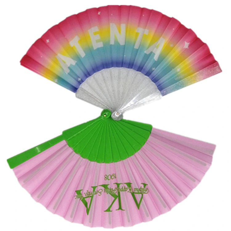 Plastic Bone Fan Paper Blank Folding Fan Chinese Style Dance Fan Pure Color Taichi Plain Morning Exercise DIY Craft Paint