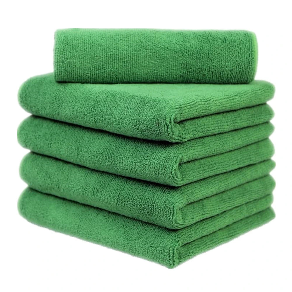 Car Wash Towels 80/20 12 X16inch 300GSM Green Microfiber Cleaning Cloths