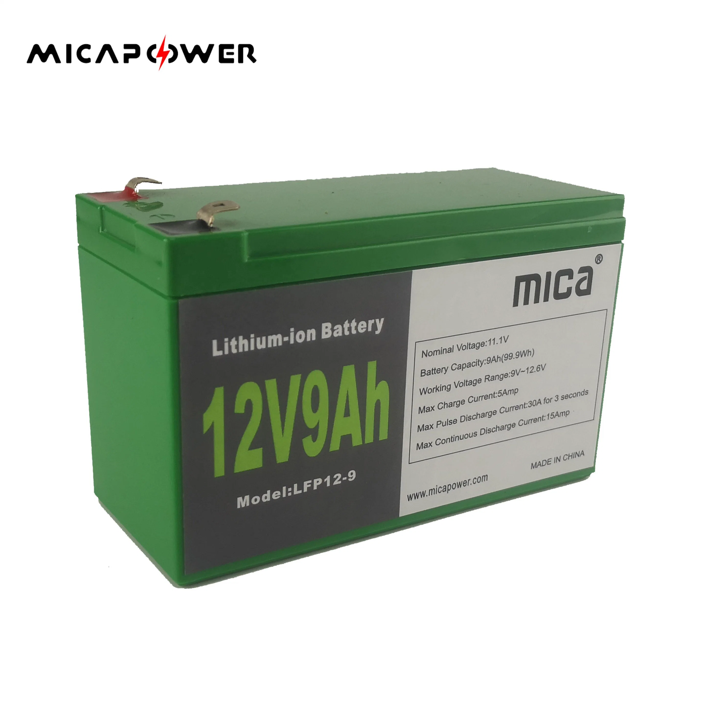 Mica 12V 9ah 1kwh Lead Acid Batteries Rechargeable Lithium Ion Battery